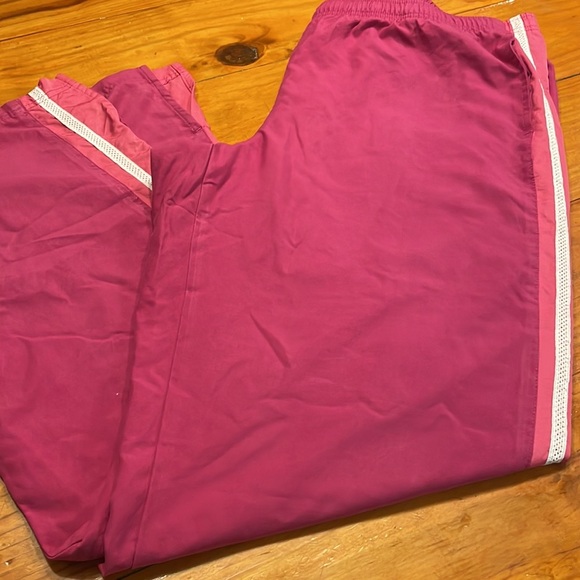 XL Nike pink white side stripe 4-pocket split ankle athletic track jogger pants - Picture 4 of 14